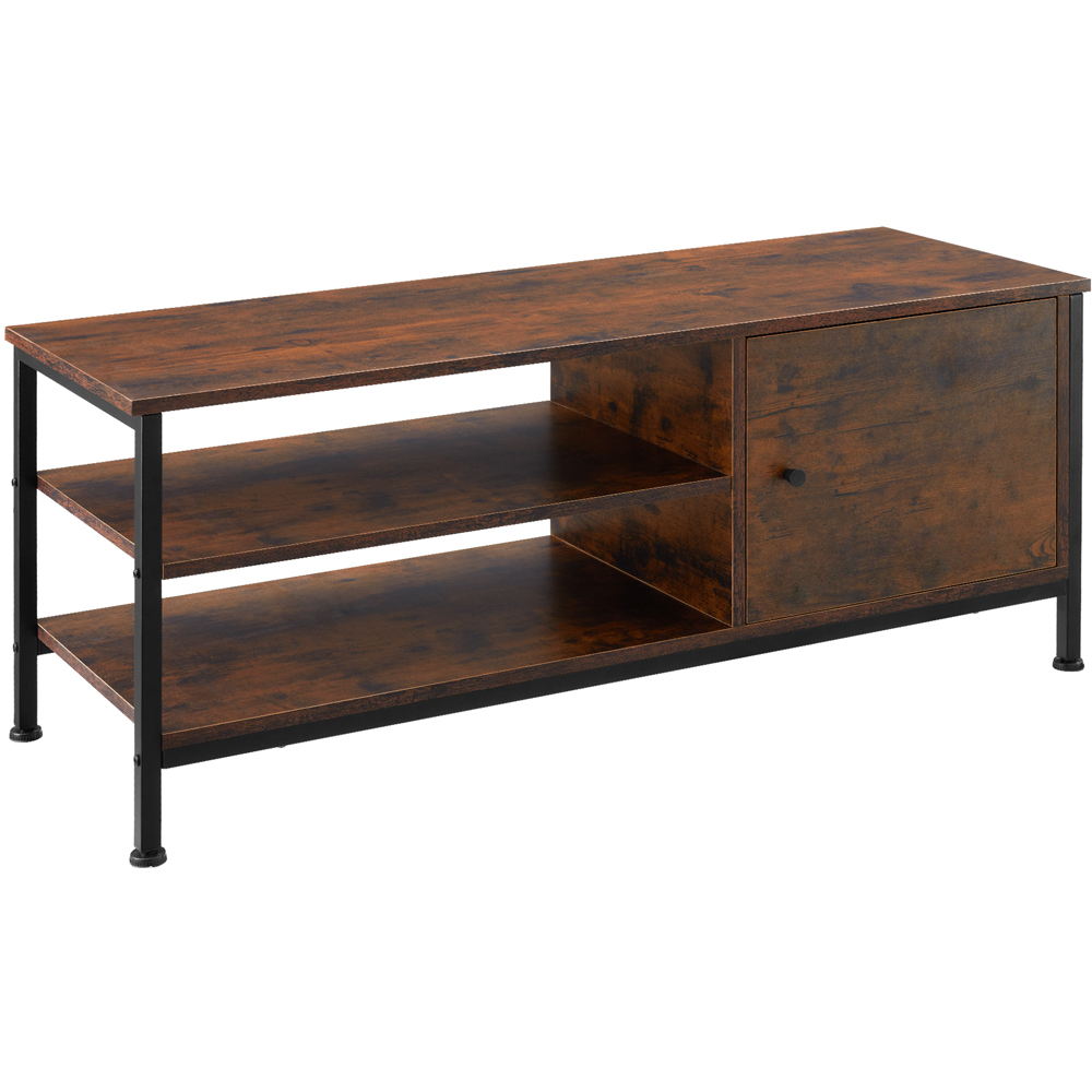 tectake Durban 3 Shelf Dark Wood Rustic TV Stand Image 2