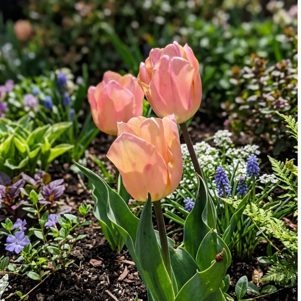 Thompson and Morgan Tulip Apricot Beauty Autumn Planting Bulb 8 Pack Image 2