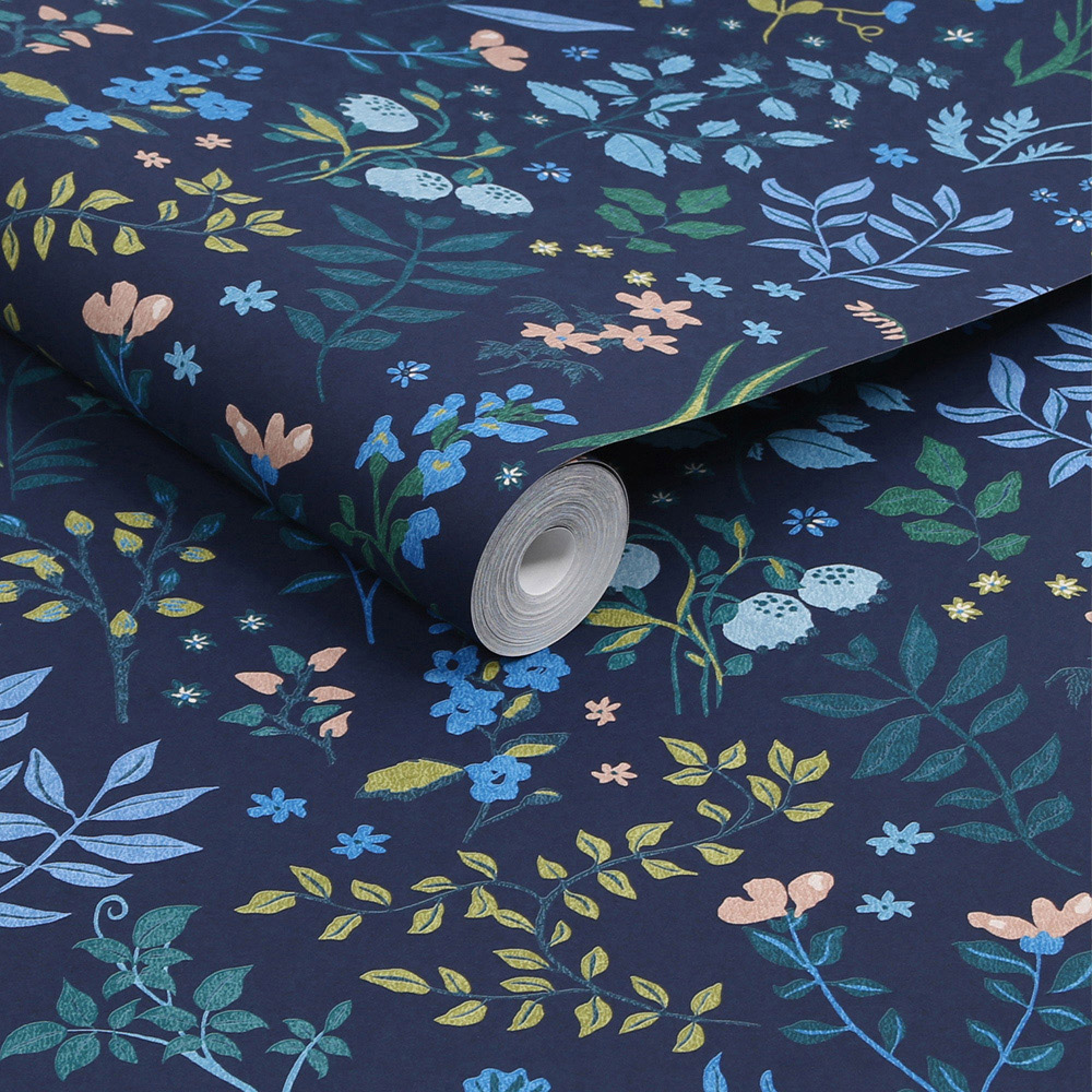 Joules Holcombe Floral Navy Wallpaper Image 2
