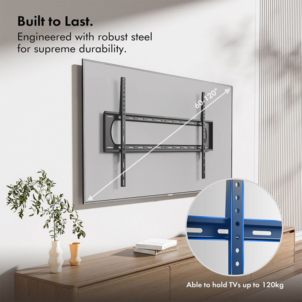 VonHaus 60 to 120 inch Flat to Wall TV Mount Image 6