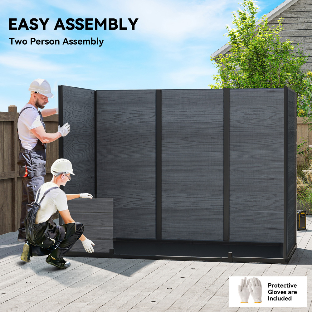 Outsunny 8 x 4ft Dark Grey Apex Garden Shed with Built-In Floor Image 6