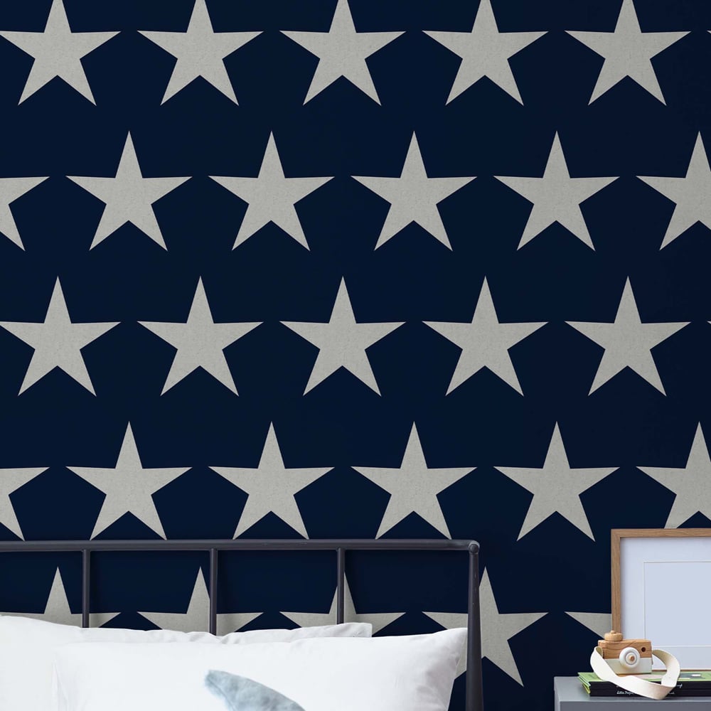 Next Stars Navy Blue Wallpaper Image 3