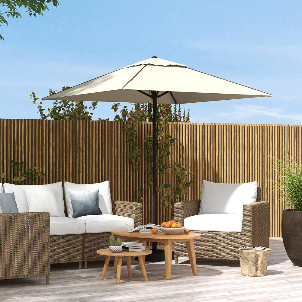 Outsunny Beige Patio Parasol 2.2m Image 2