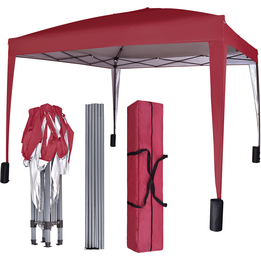 Red Pop Up Outdoor Canopy Tent with Removable Sidewalls 3 x 3m Image 3