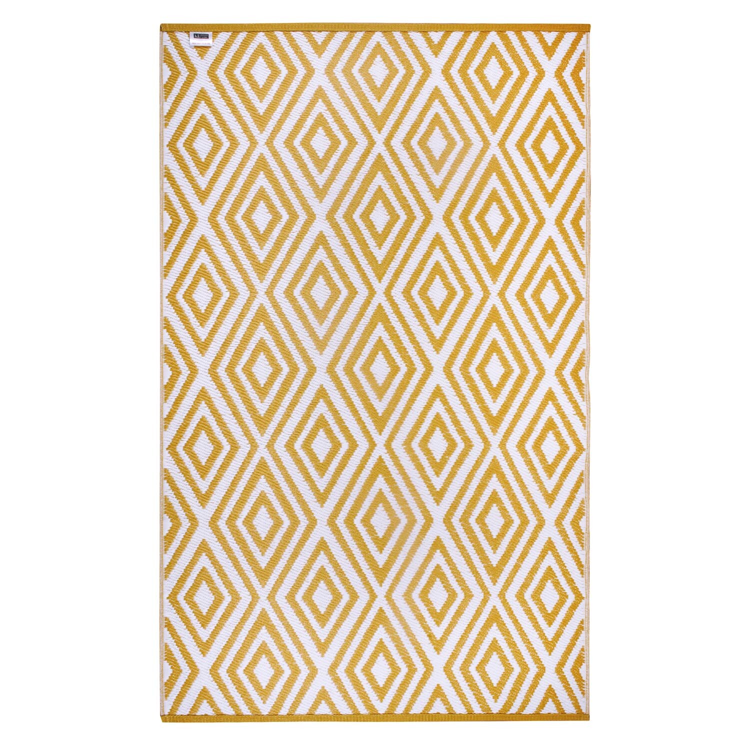 Diamond Outdoor Rug - Ochre Image 2