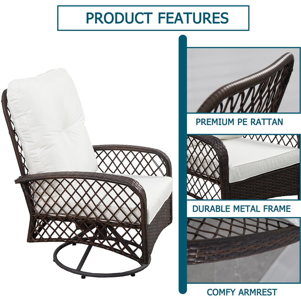 Furniture One 2 Seater Swivel Chair Garden Bistro Set with Ice Bucket Image 6