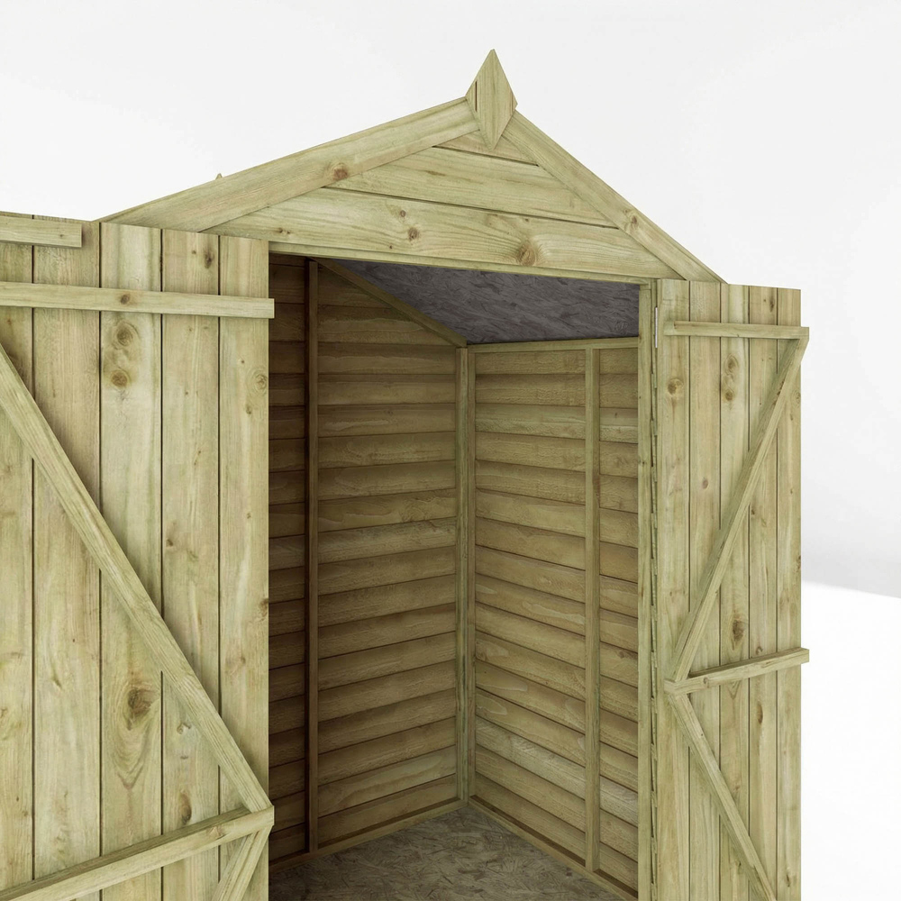 Mercia 4 x 6ft Double Door Overlap Apex Shed Image 6