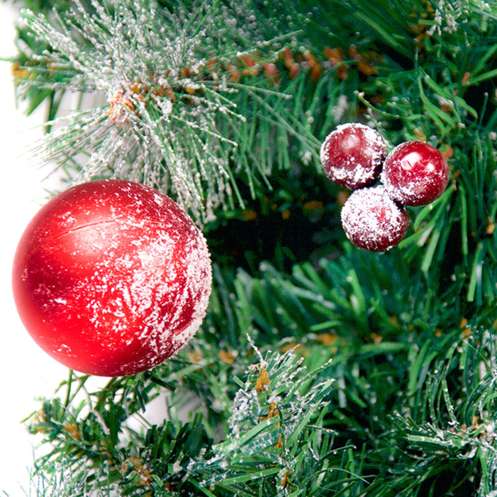 Best Artificial Red Frosted Christmas Garland 270cm Image 4