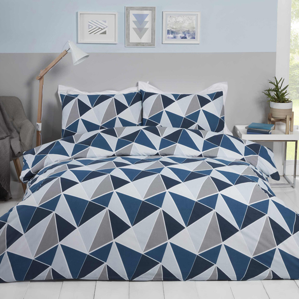 Rapport Home Leo Double Navy Duvet Set Image 1