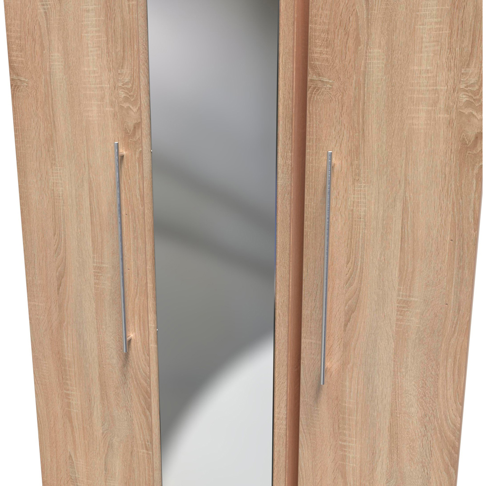Crowndale Sherwood 3 Door Bardolino Oak Triple Mirror Wardrobe Image 7