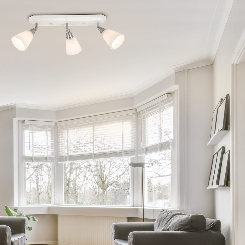 Cosylyte Leverton 3 Light Modern Ribbed Glass Spotlight Image 6