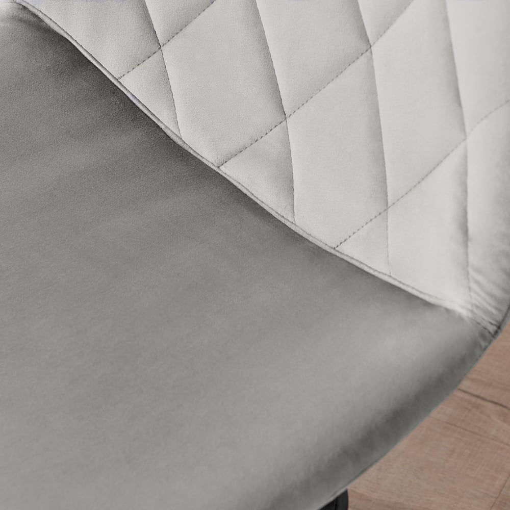 Furniturebox Theresa Grey Velvet Office Chair Image 4