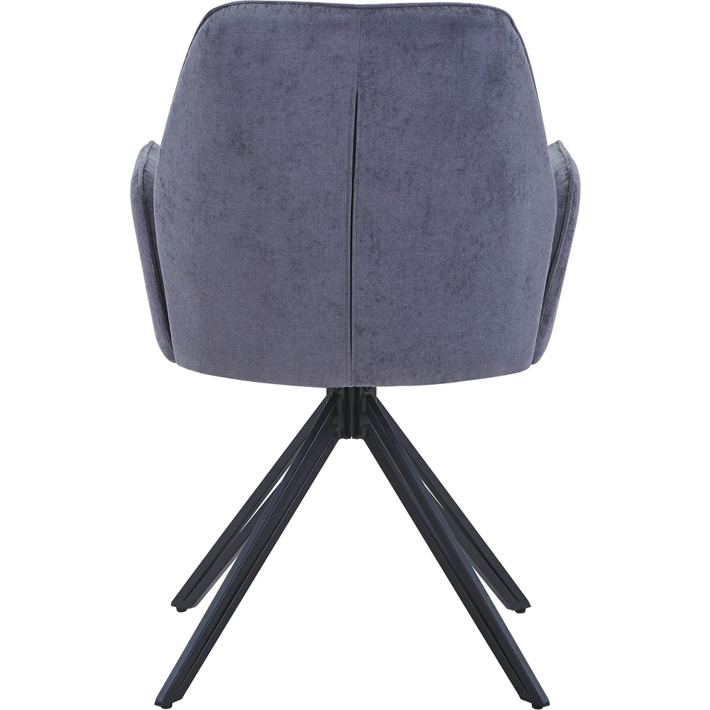 Core Products Aspen Set of 2 Grey Chenille Fabric Swivel Dining Armchair Image 4