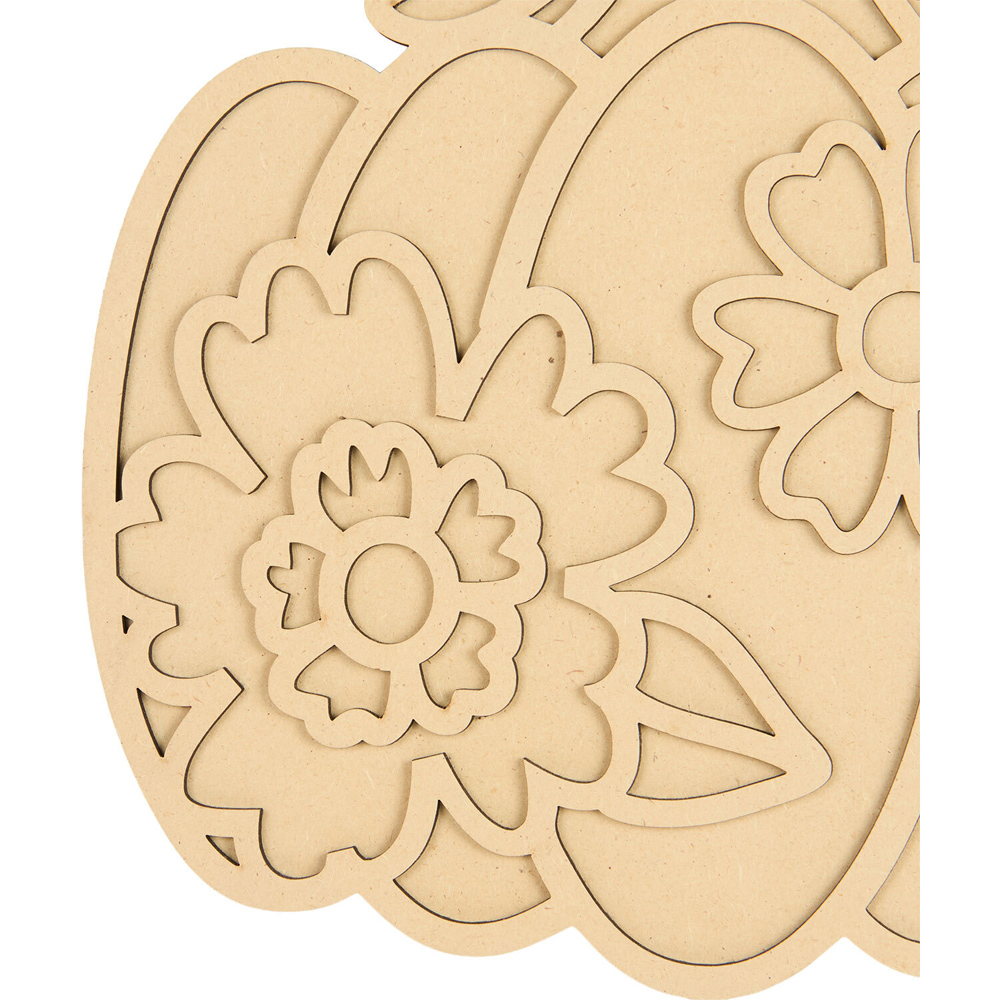 Paint Your Own Flower Design Hanging Pumpkin Neutral Image 3