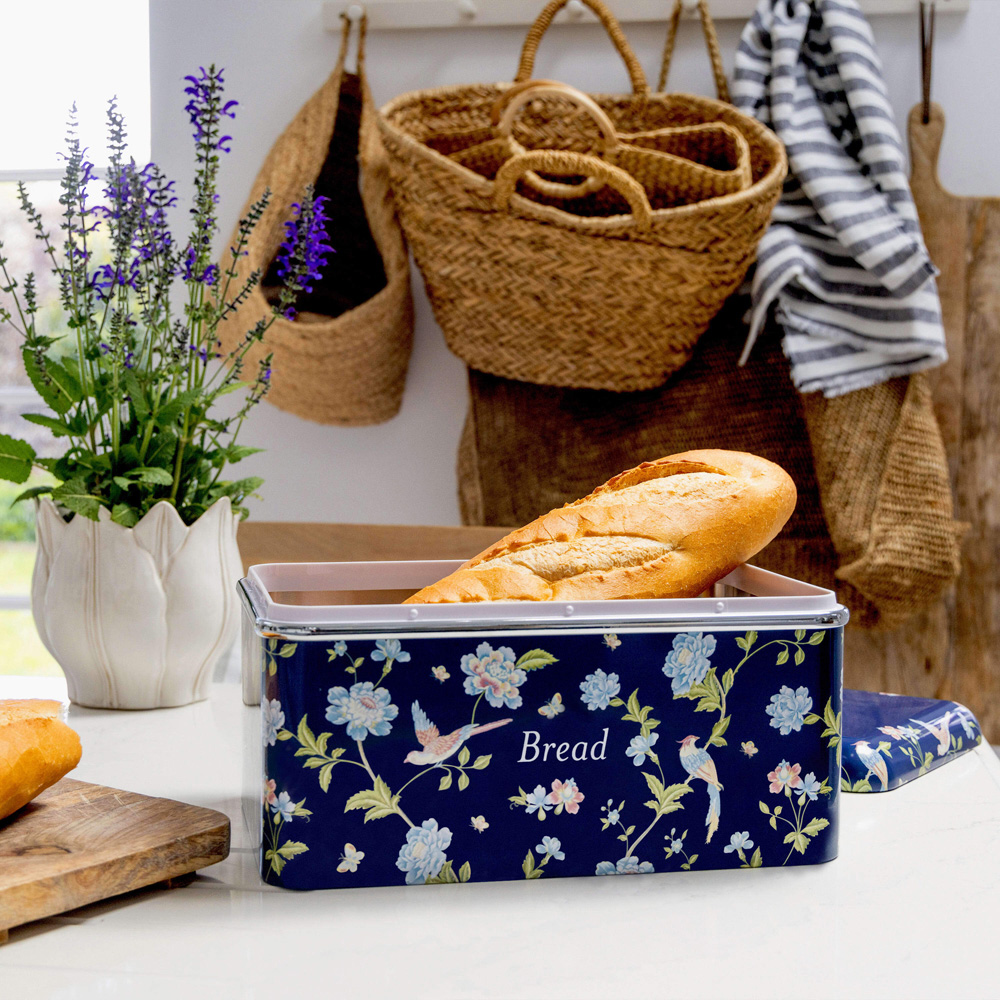 Laura Ashley Navy Floral Bread Bin Image 6