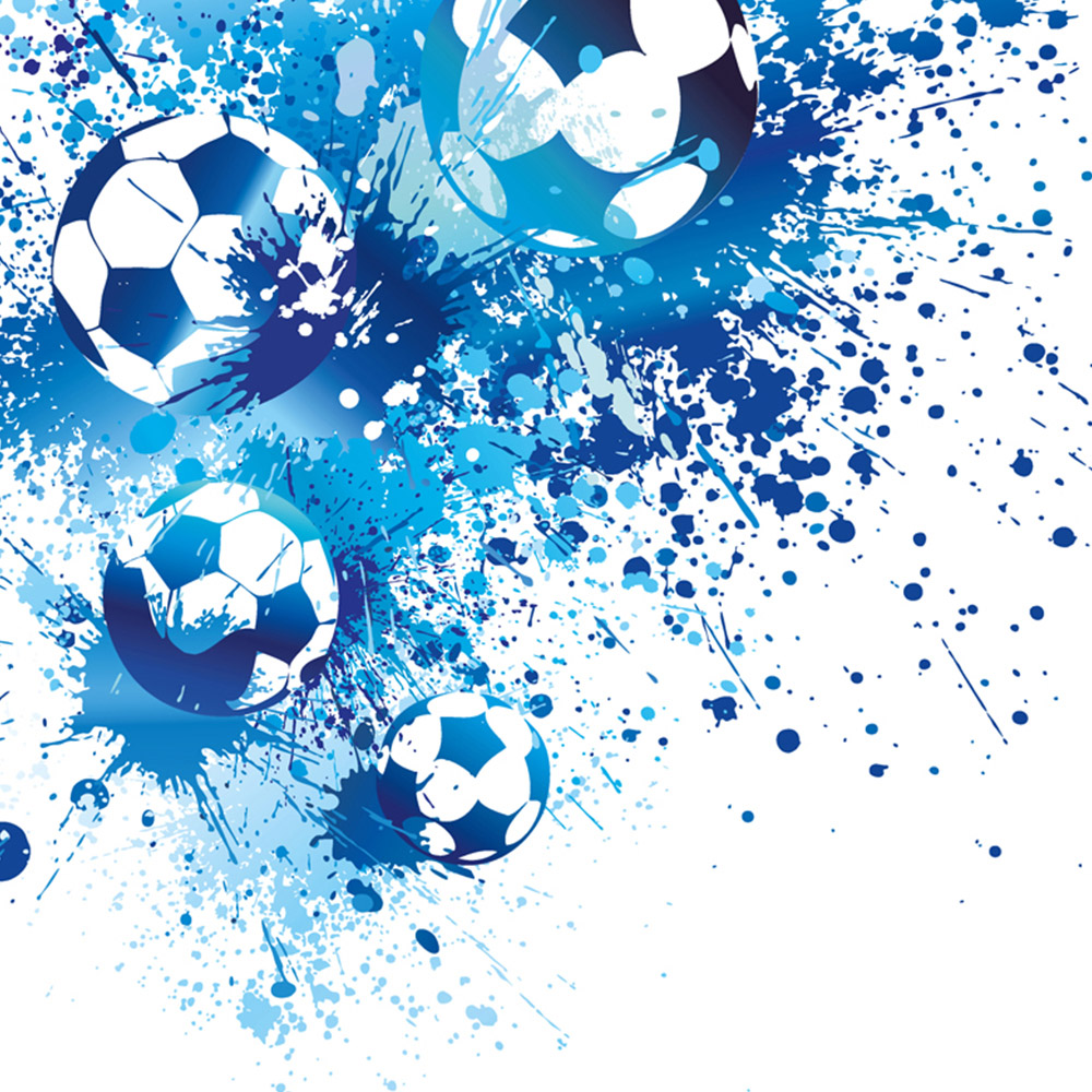 Origin Murals Football Splash Blue Wall Mural Image 2