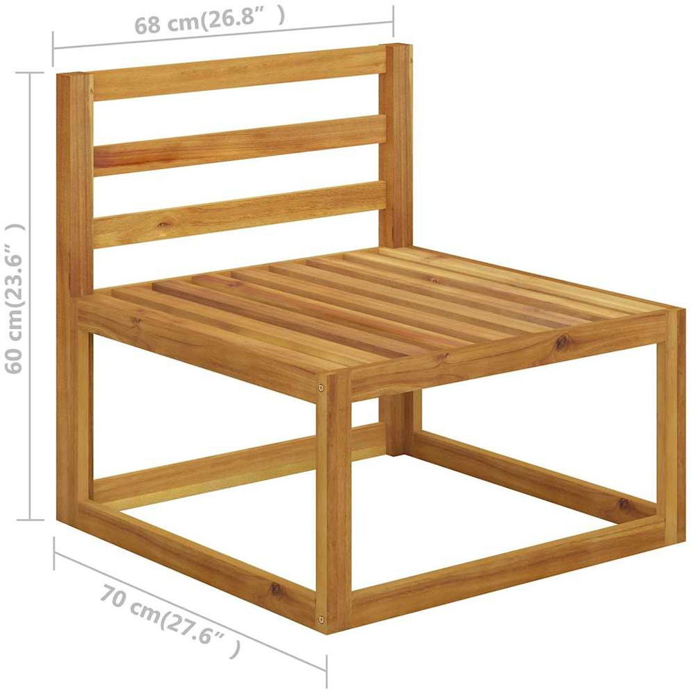 Walplus 4 Seater Solid Acacia Wood Garden Corner Lounge Set with Cushions Image 8