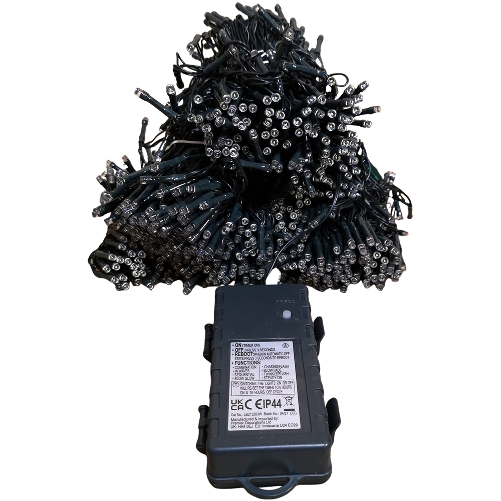 Premier TimeLights 1000 Vintage Gold LED Multi-Function Green Cable String Light 100m Image 2