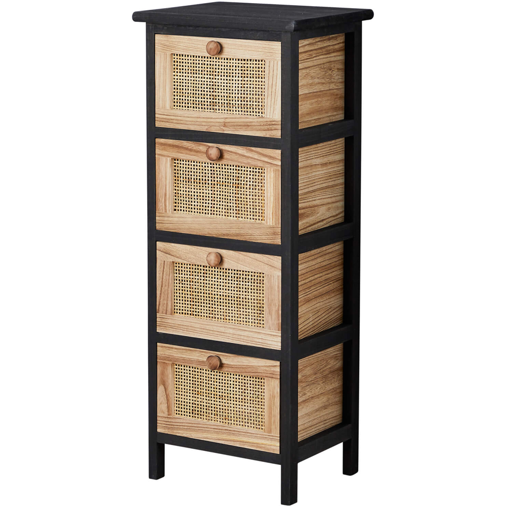 Home Source Mosina 4 Drawer Rattan Chest of Drawers Image 2