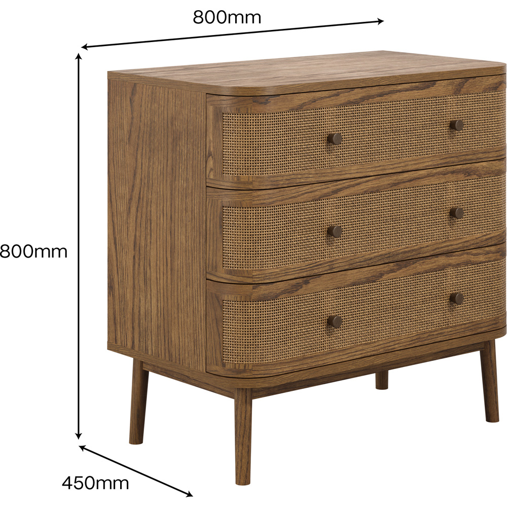 LPD Home Callie Smoked 3 Drawer Chest of Drawers Image 8