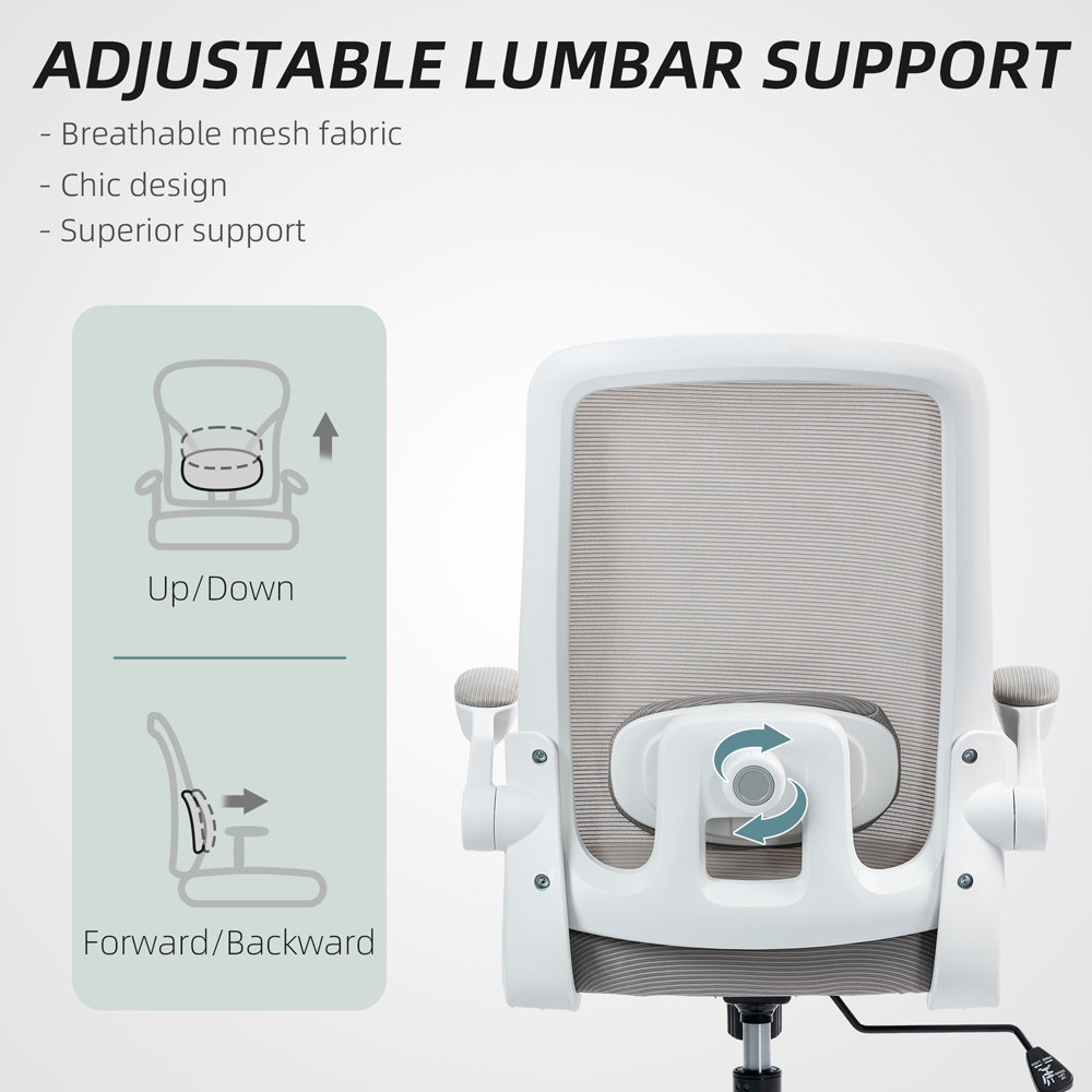 Portland Grey Mesh Tilting Office Desk Chair with Lumbar Support Image 5