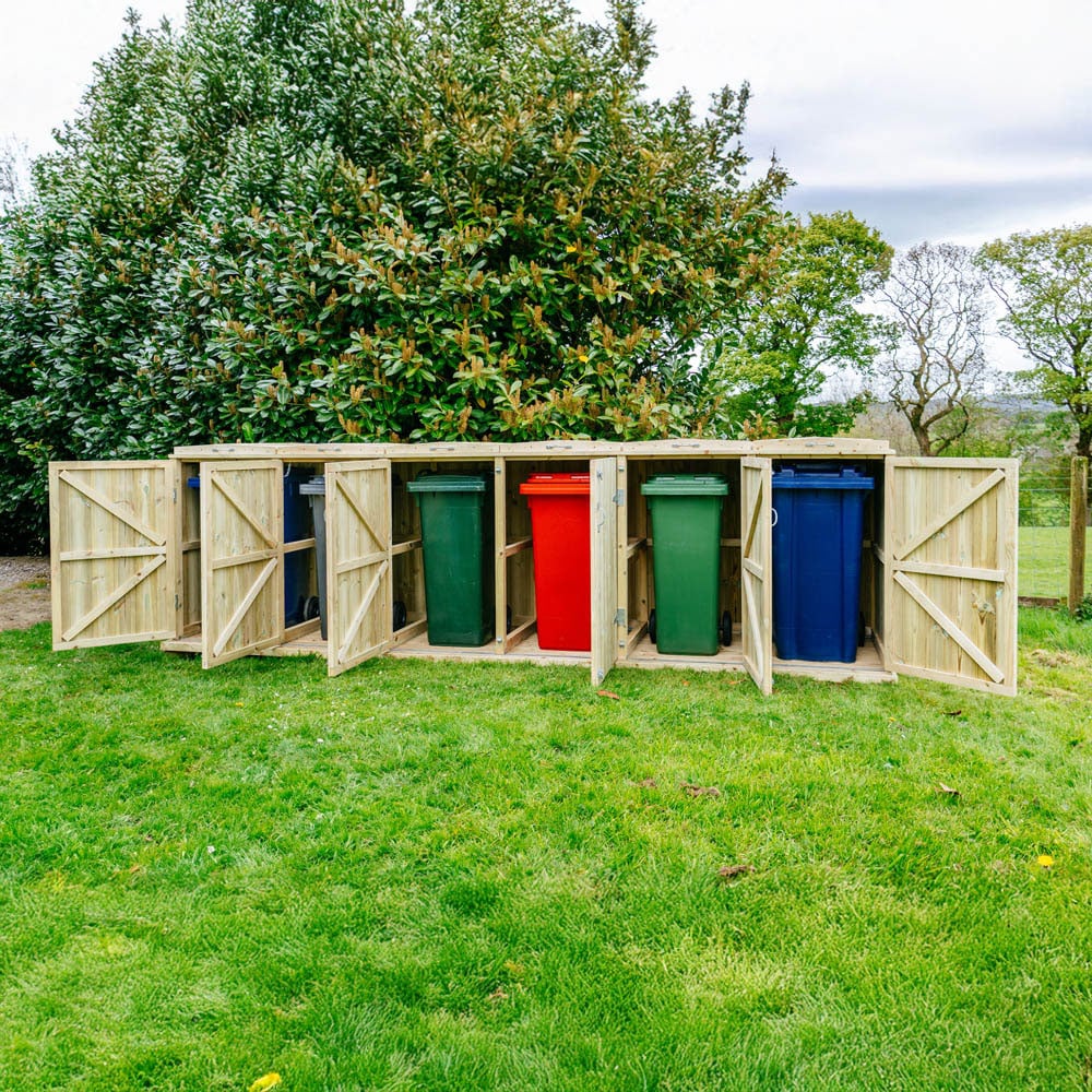 The Garden Village Shireburn 360L Sextet Wheelie Bin Shed Image 9