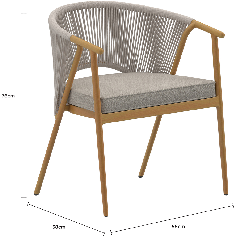 Charles Bentley Almada 6 Seater Rope Weave Garden Dining Set Image 8