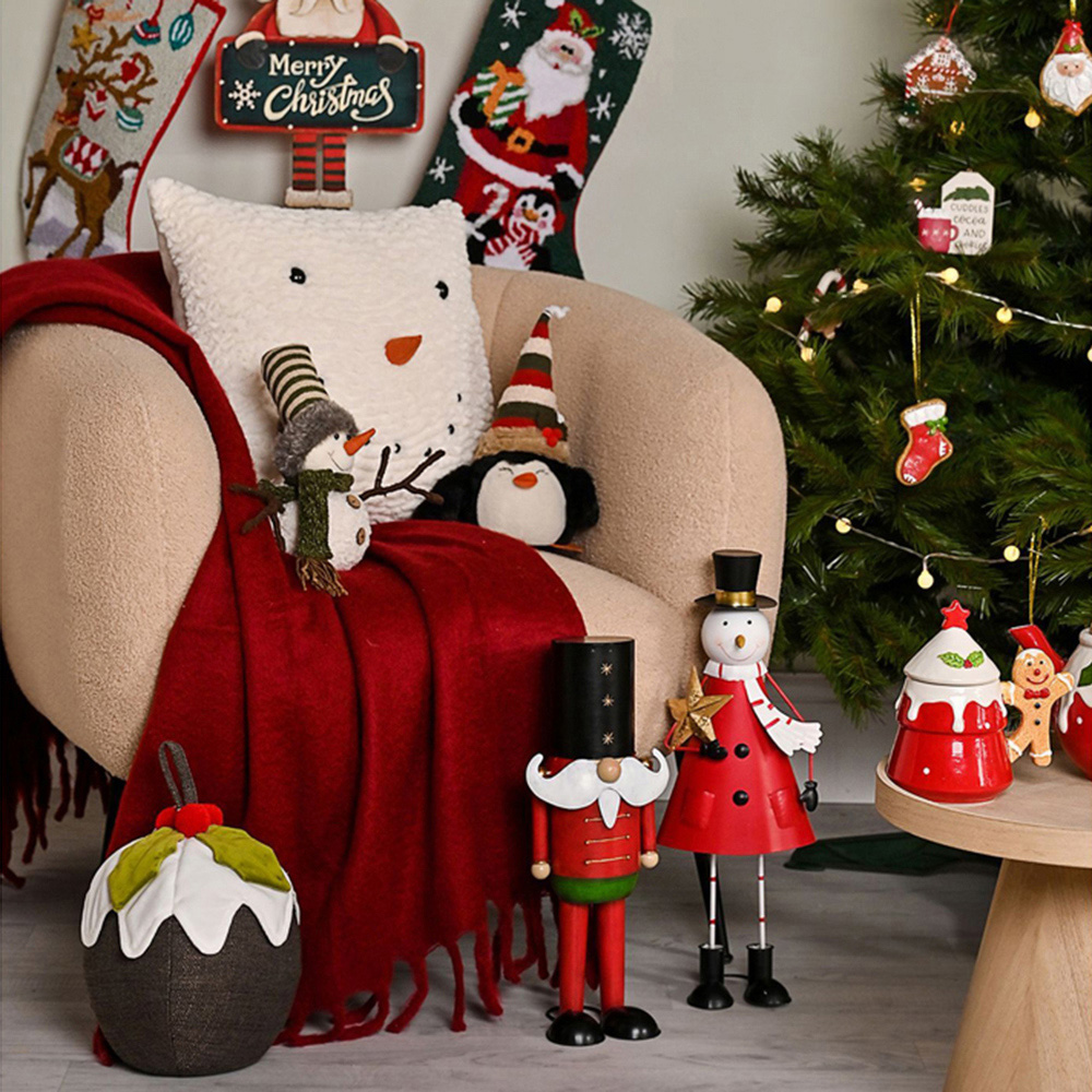 The Christmas Gift Co Metal Snowman Ornament 46cm Image 2