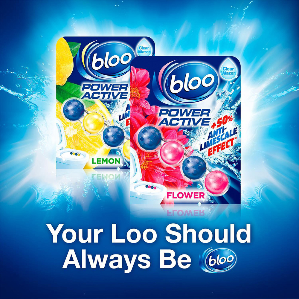 Bloo Power Active Flower Toilet Rim Block with 4 Function Formula 2 x 50g 6 Pack Image 7