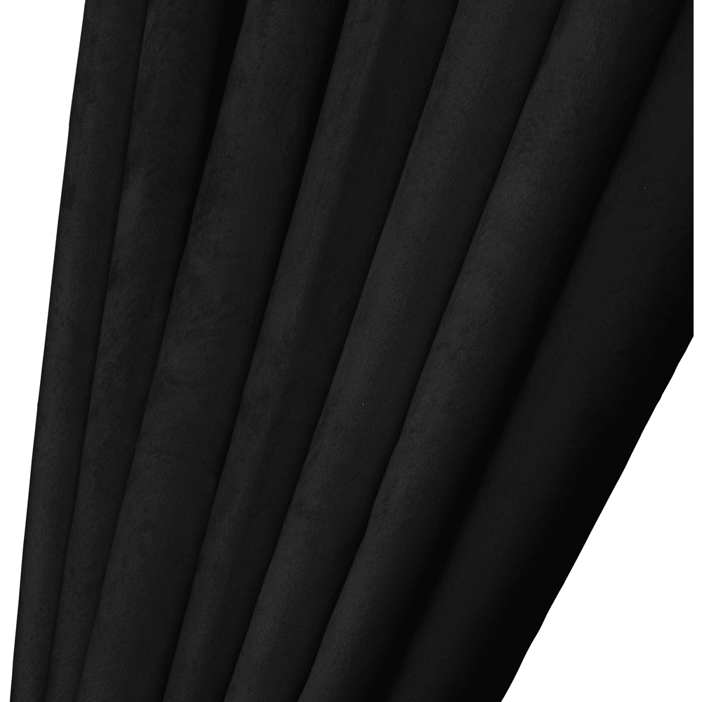 Alan Symonds Black Cascading Diamante Studs Velvet Blackout Ring Top Eyelet Curtains 168 x 137cm Image 3