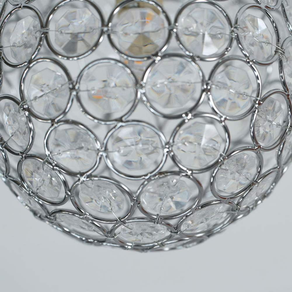 ValueLights Ella Chrome Sphere Globe Jewel LED Flush Ceiling Light Image 4