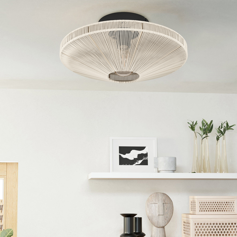 EGLO Midsumer Timeless Fabric Ceiling Light Image 2