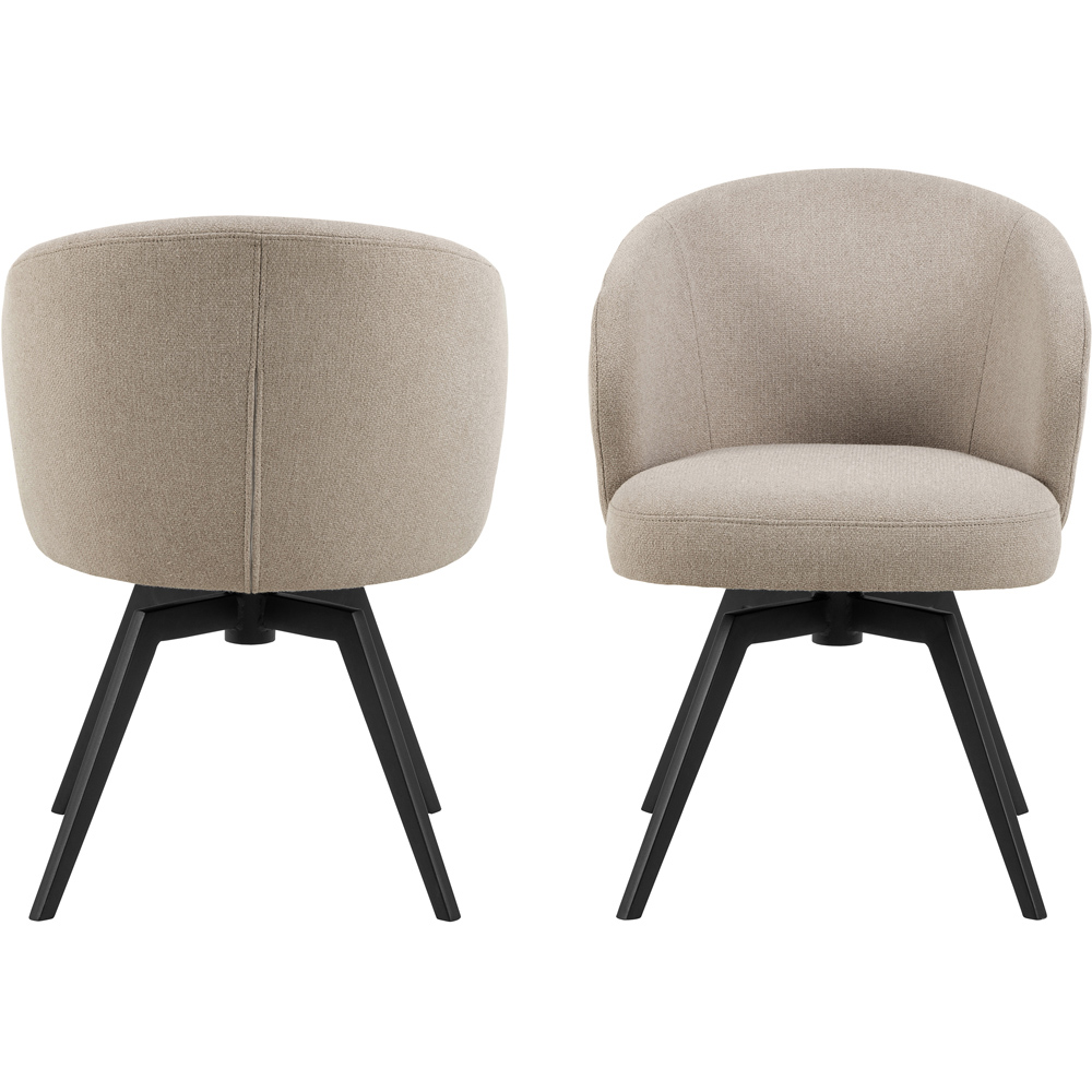 Florence Darlene Beige Swivel Dining Chair Image 3