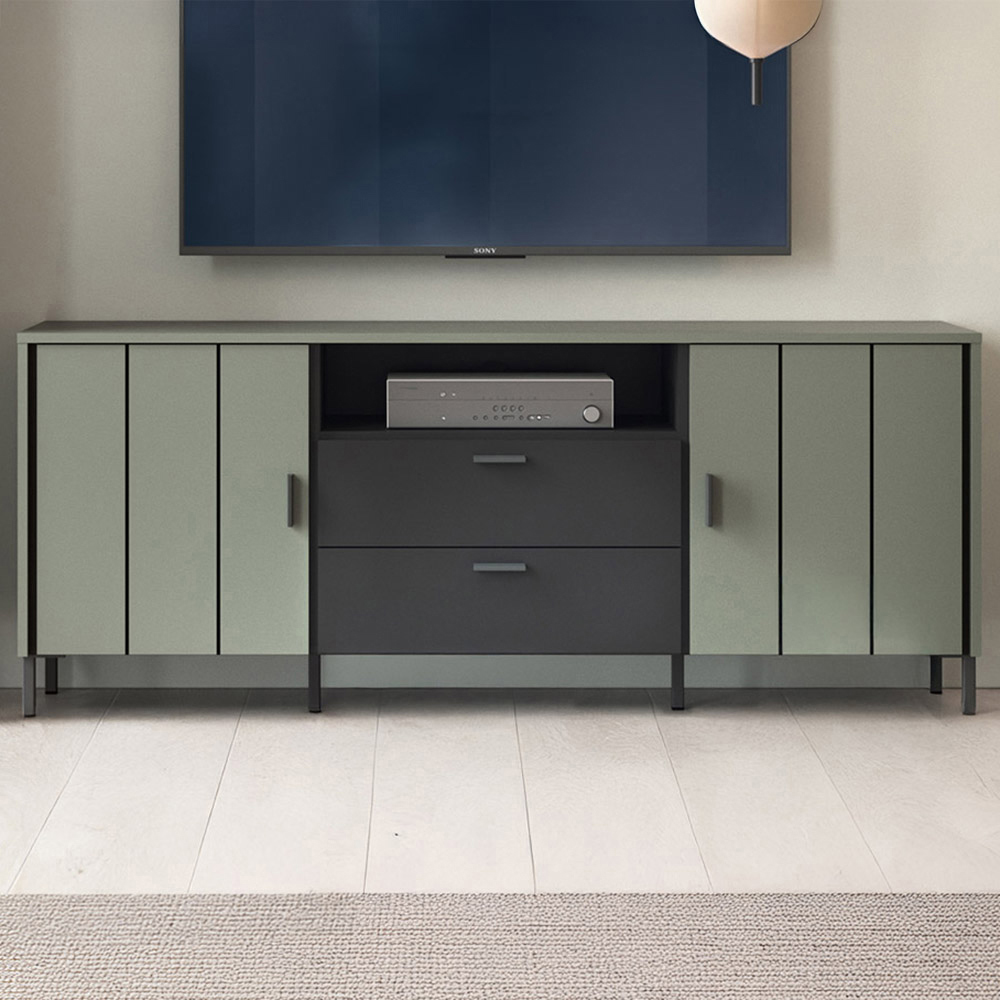 Furniture To Go Arundel 3 Door Single Drawer Single Shelf Green Sideboard Image 5