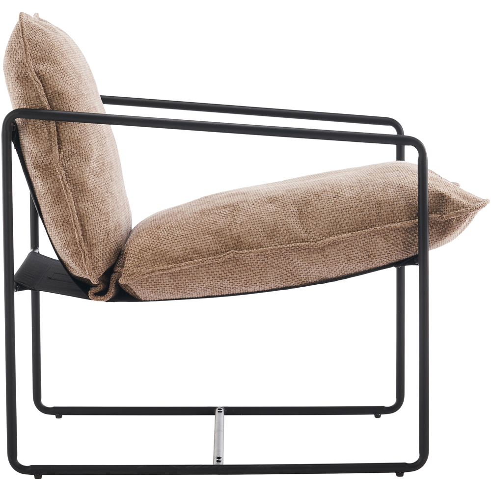 Seconique Tivoli Champagne Fabric and Black Metal Accent Chair Image 4