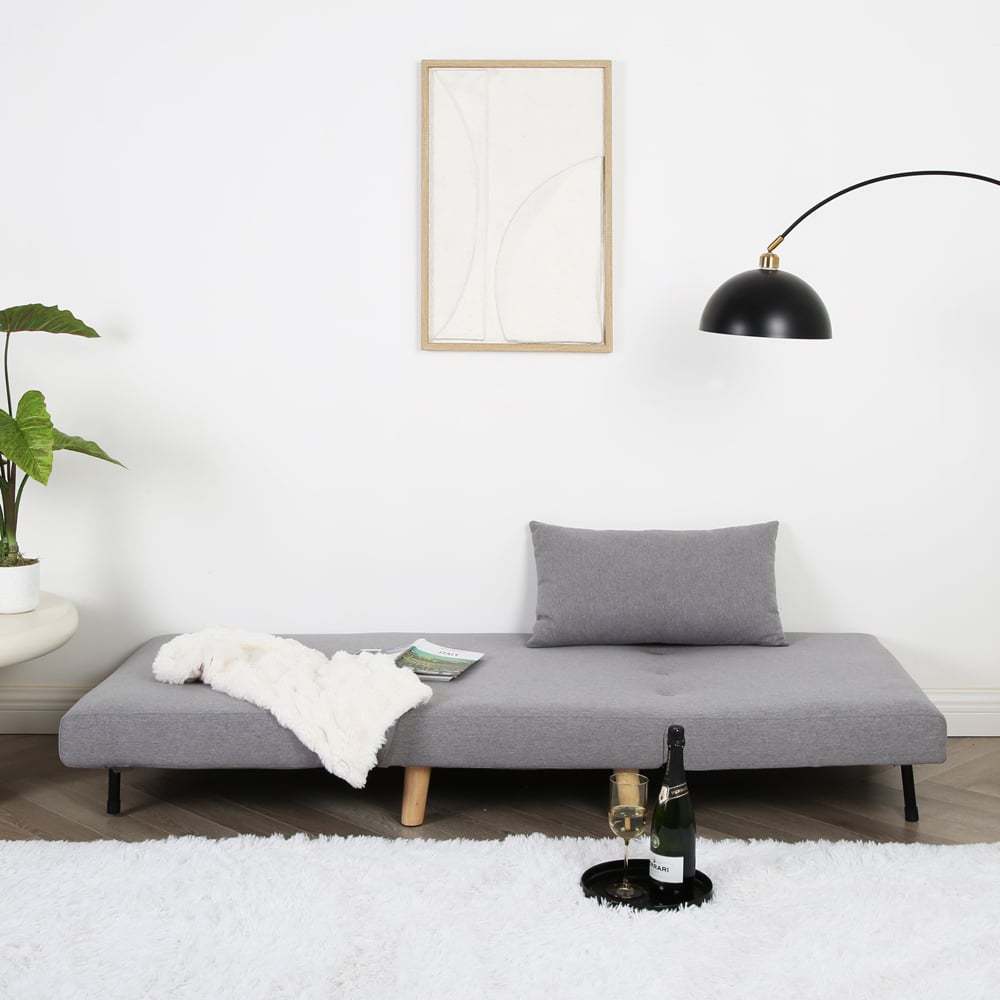 Aurora Single Sleeper Grey Linen Sofa Bed Image 7