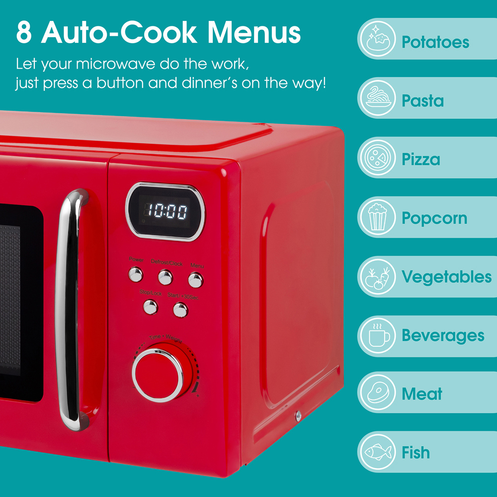 Abode AMD2004R01 Red Digital Microwave 800W 20L Image 8