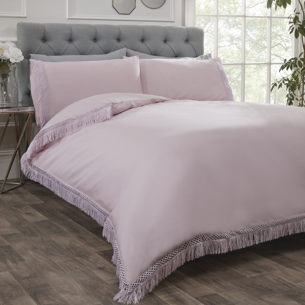 Rapport Home Tia Trellis Double Blush Duvet Set Image 1