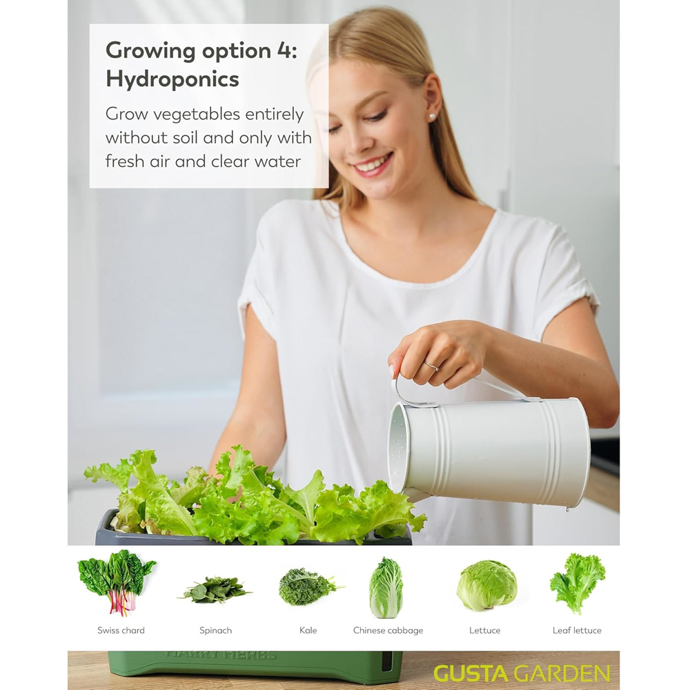 Gusta Garden Harry Herbs 4-in-1 Dark Green Herb Pot Image 6
