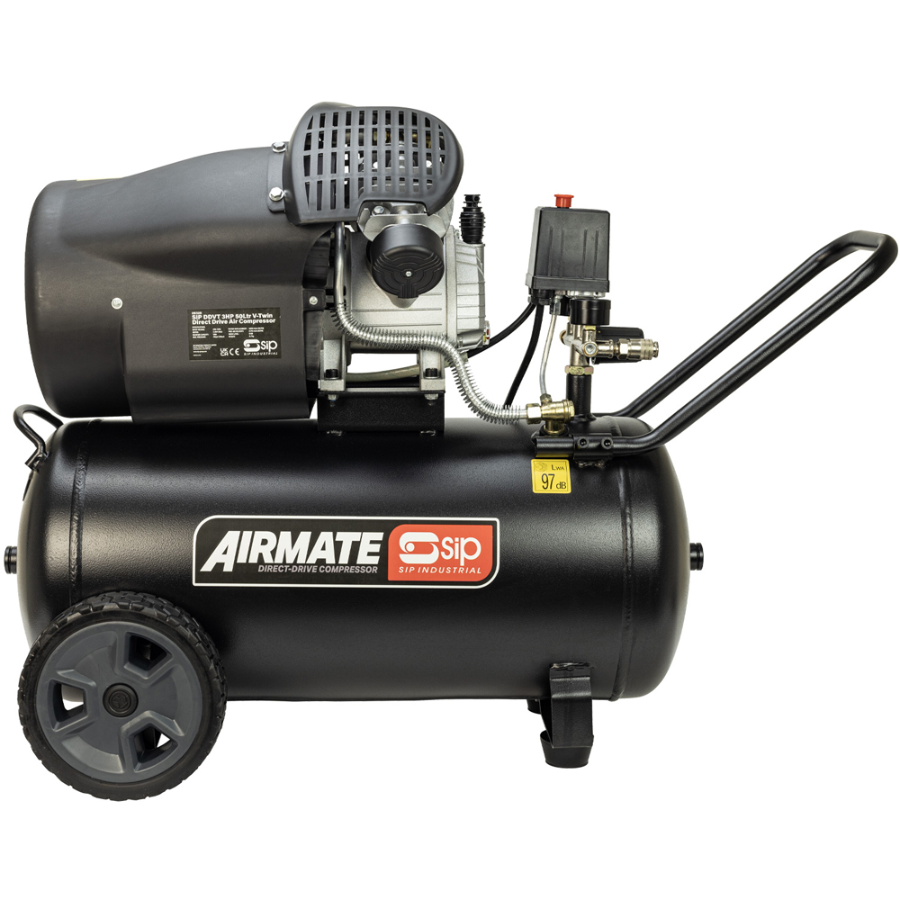 SIP DDVT 3hp 50L V Twin Direct Drive Compressor Image 2