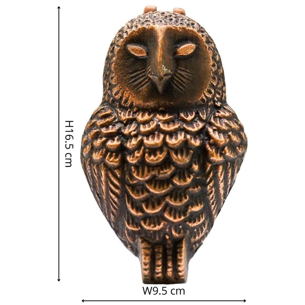 Ivyline Antique Copper Cast Iron Owl Door Knocker Image 4