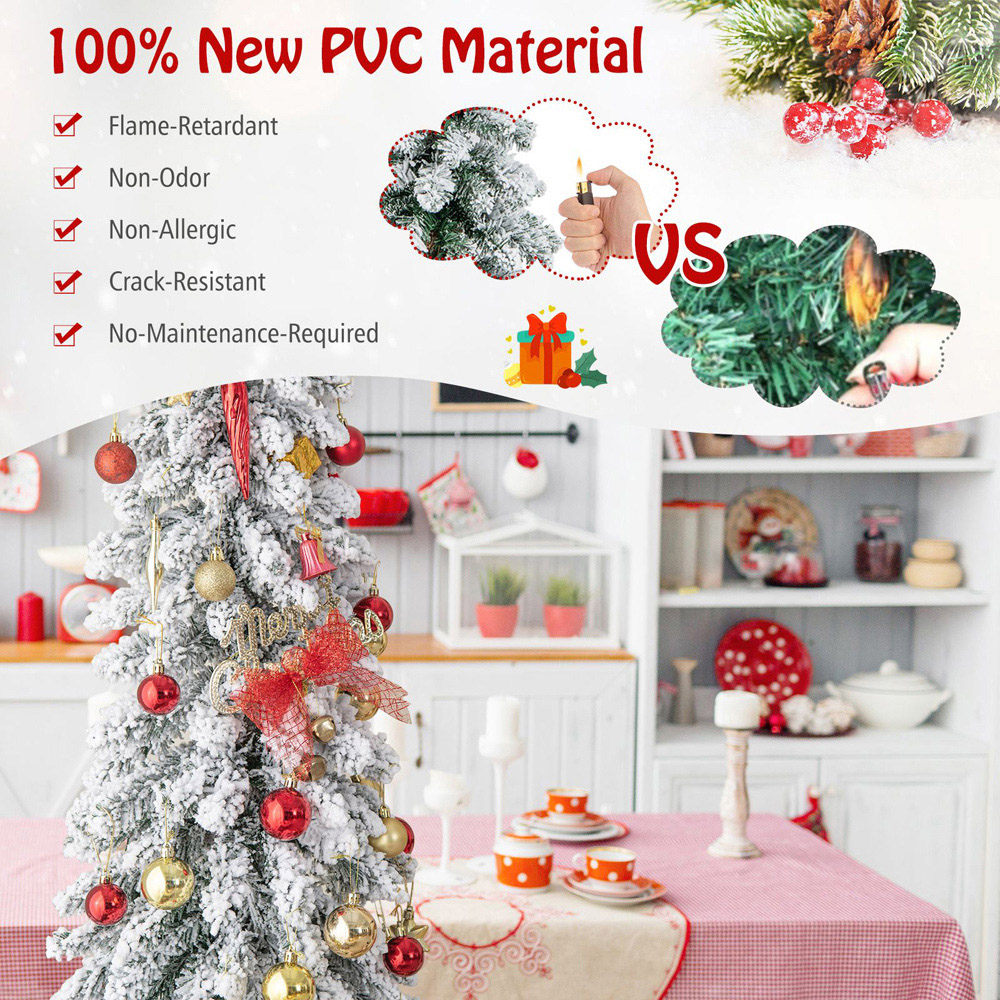 Costway Pre Lit Slim Pencil LED Artificial Christmas Tree 4ft Image 7