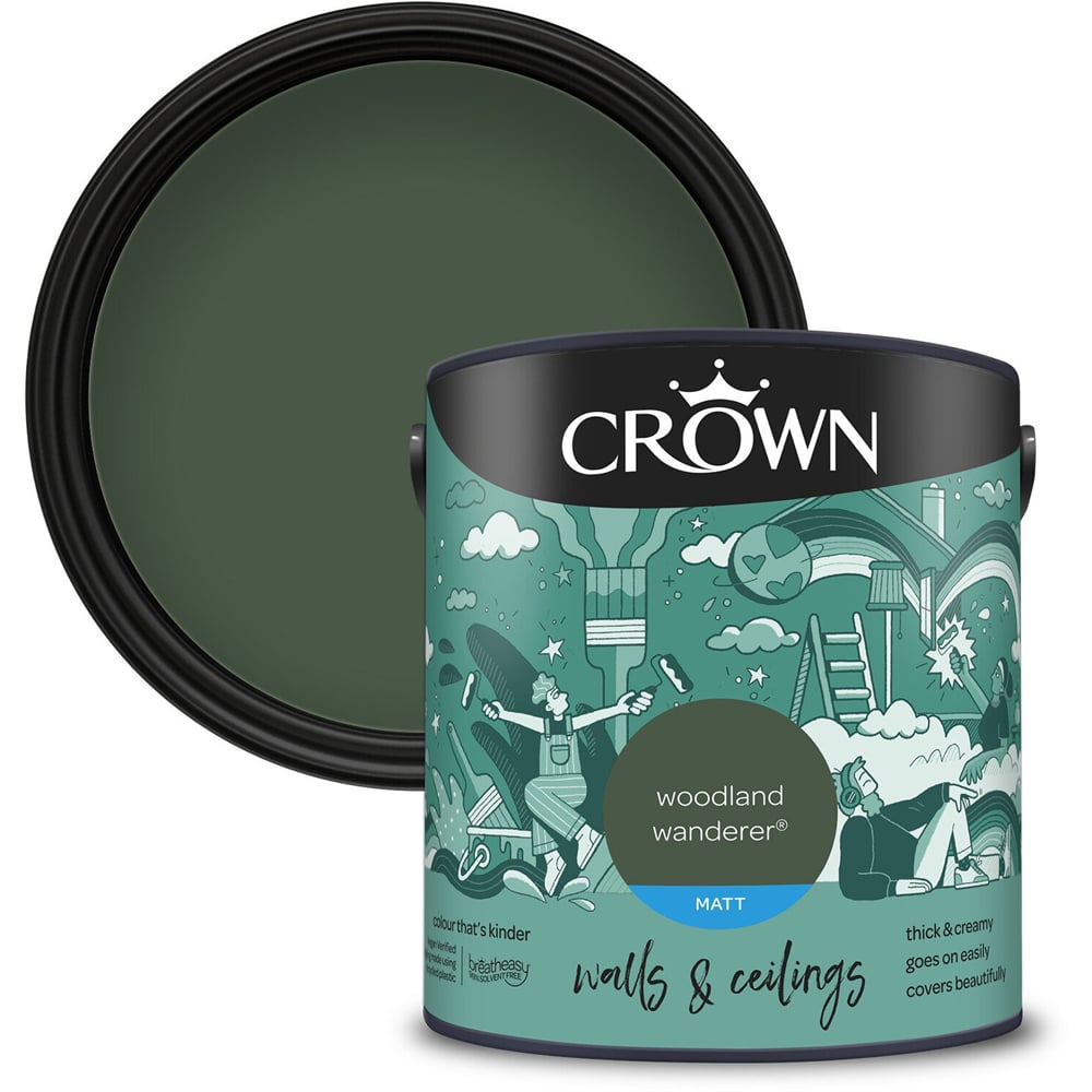 Crown Walls and Ceilings Woodland Wanderer Matt Emulsion Paint 2.5L Image 1