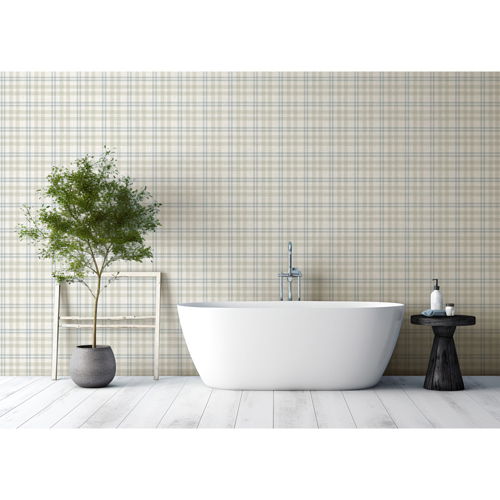 Arthouse Countryside Check Natural Wallpaper Image 5
