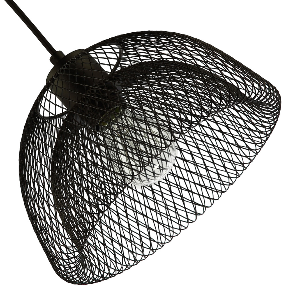 Happy Homewares Matte Black Double Mesh Wire Pendant Light Shade Image 4