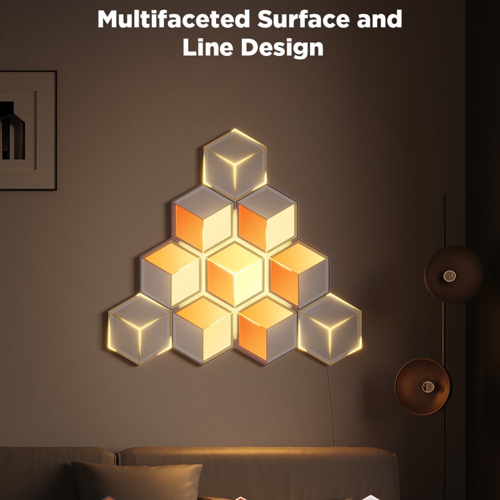 Govee Glide RGBIC LED Smart 3D Hexagon Ultra Light Panel 7 Pack Image 5
