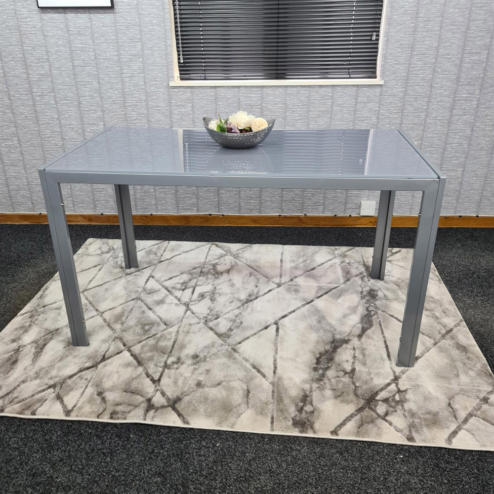 Kosy Koala 6 Seater Grey Glass Dining Table Image 2