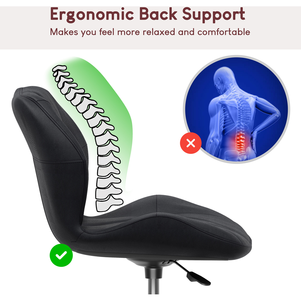 Vida Designs Geo Black PU Faux Leather Swivel Office Chair Image 5