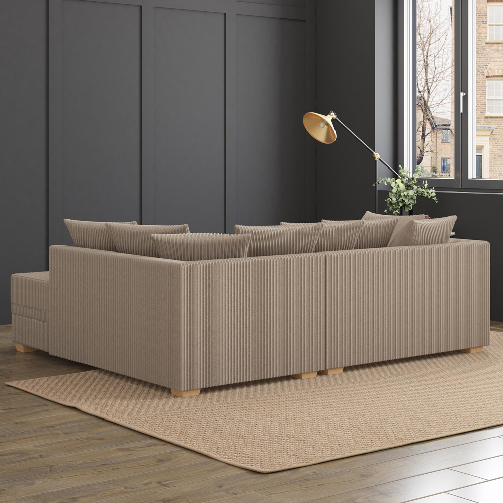 Modo 3 Seater Sable Jumbo Cord Right Hand Scatter Back L-Shape Corner Sofa Image 8