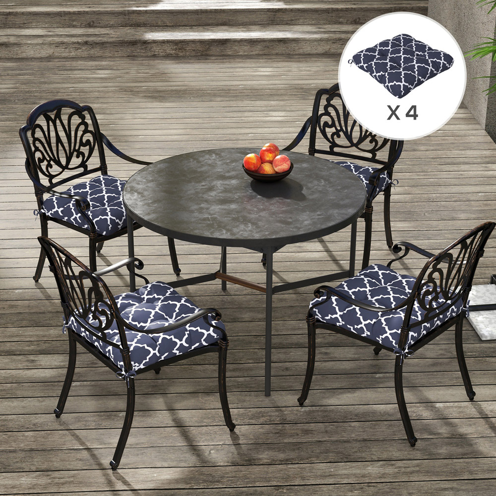 Outsunny Blue Seat Cushion Replacement Set of 4 Image 2